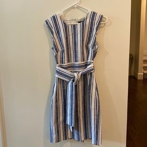 J Crew blue/white Linen dress size 2